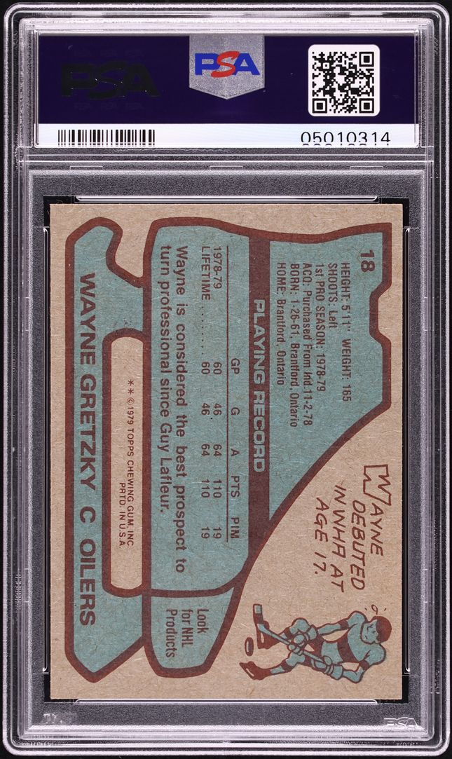 1979 Topps Hockey Wayne Gretzky ROOKIE #18 PSA 9 MINT