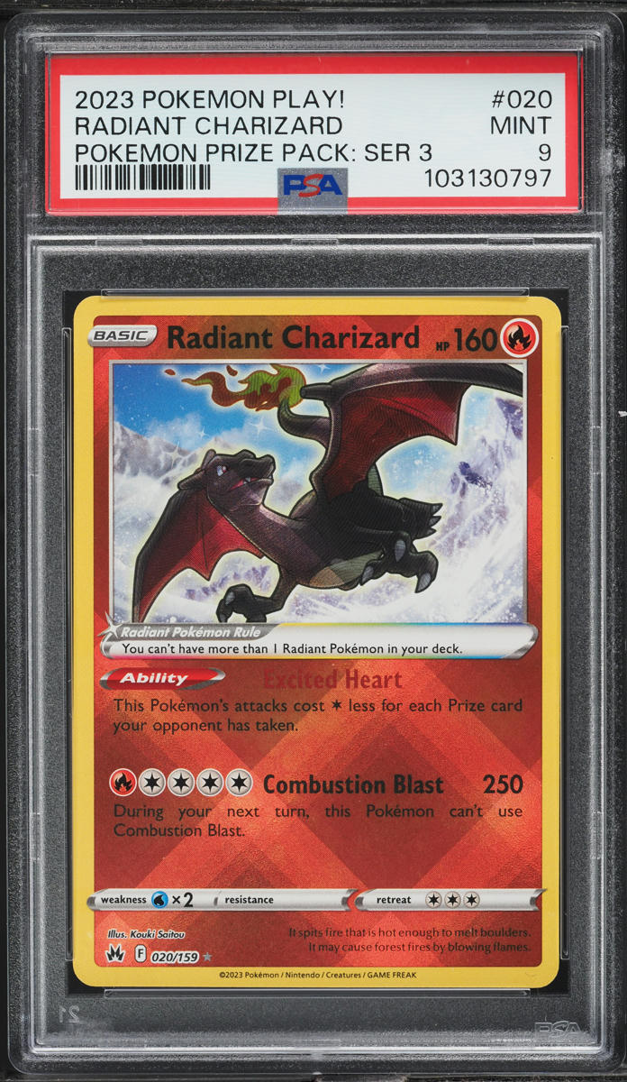2023 Pokemon Play! Prize Pack Series 3 Radiant Charizard #20 PSA 9 MINT