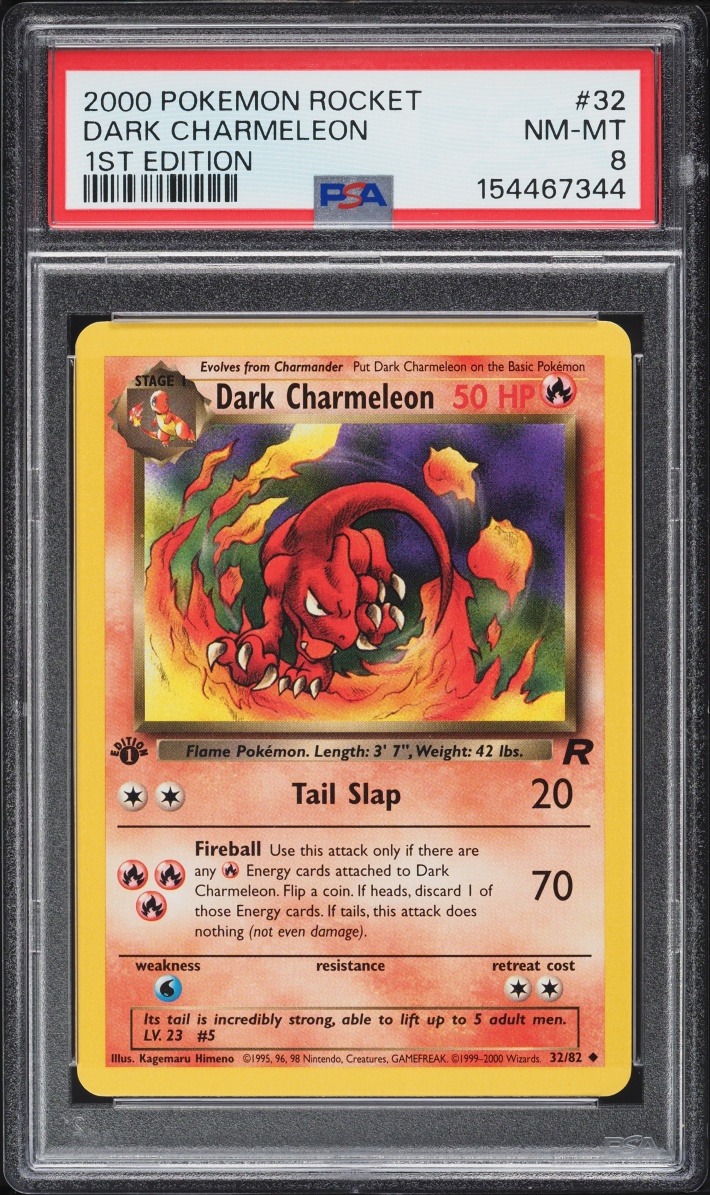 2000 Pokemon Team Rocket 1st Edition Dark Charmeleon #32 PSA 8 NM-MT
