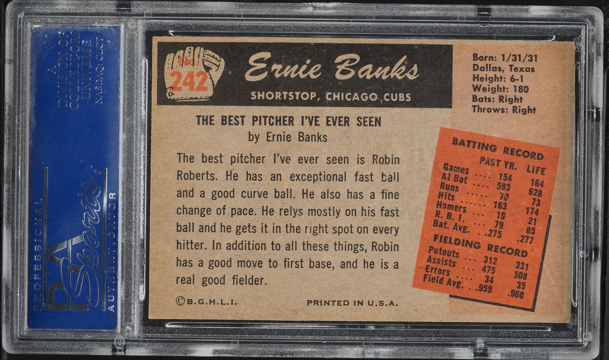 1955 Bowman Ernie Banks #242 PSA 6 EXMT
