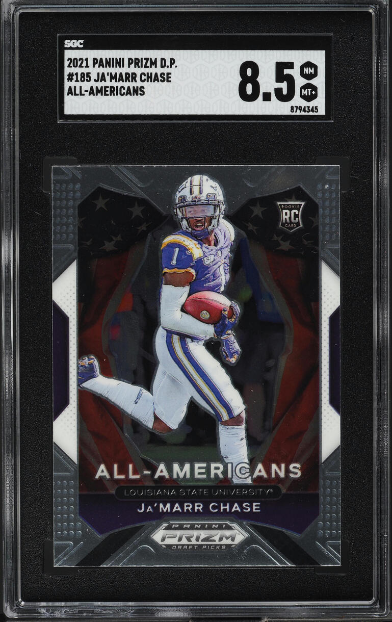 2021 Panini Prizm Draft All-Americans Ja'Marr Chase ROOKIE #185 SGC 8.5 NM-MT+