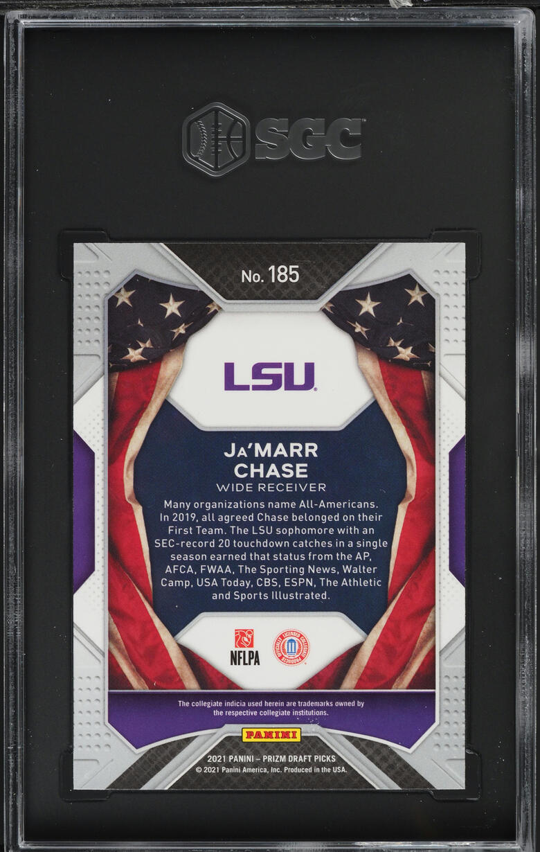 2021 Panini Prizm Draft All-Americans Ja'Marr Chase ROOKIE #185 SGC 8.5 NM-MT+