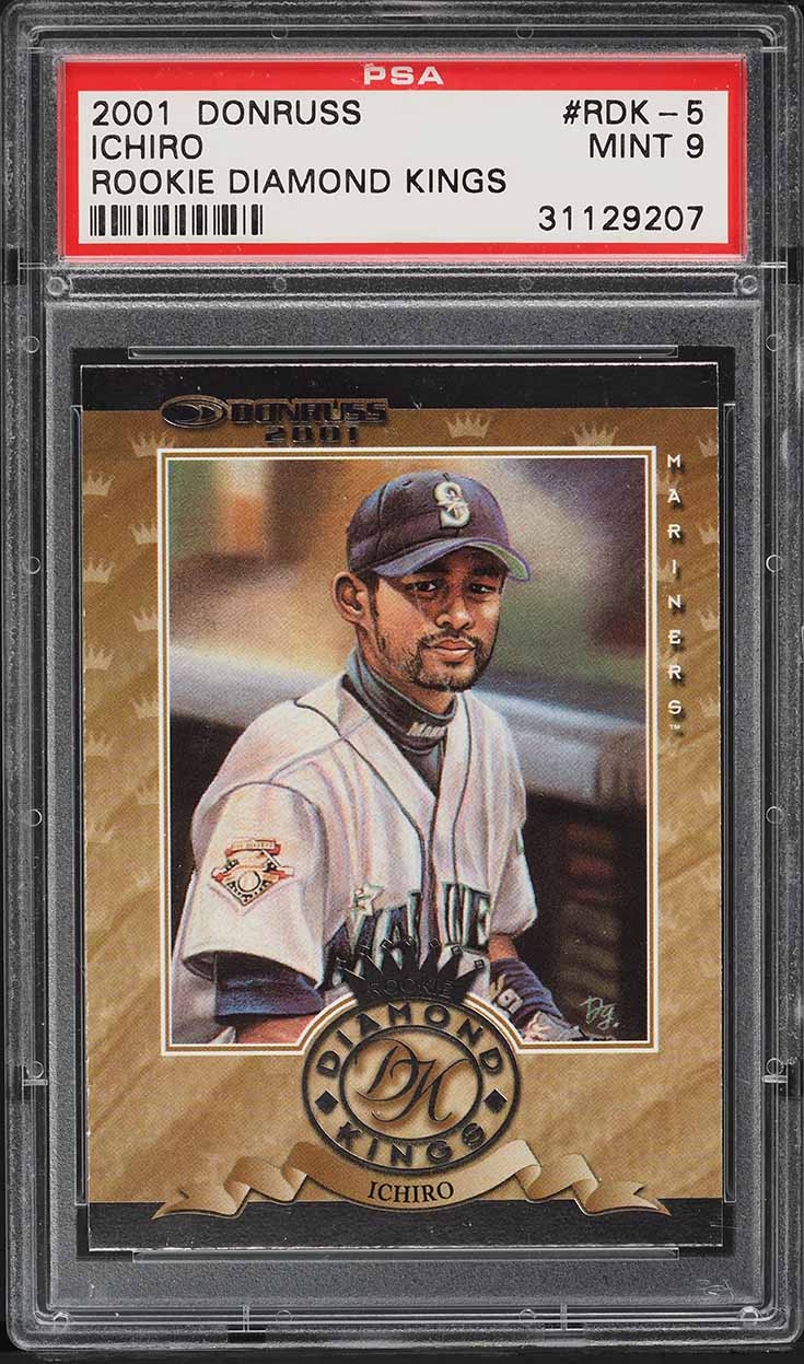 2001 Donruss Diamond Kings Ichiro Suzuki ROOKIE #RDK-5 PSA 9 MINT