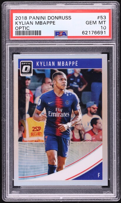 2018 Donruss Optic Kylian Mbappe ROOKIE #53 PSA 10 GEM MINT on
