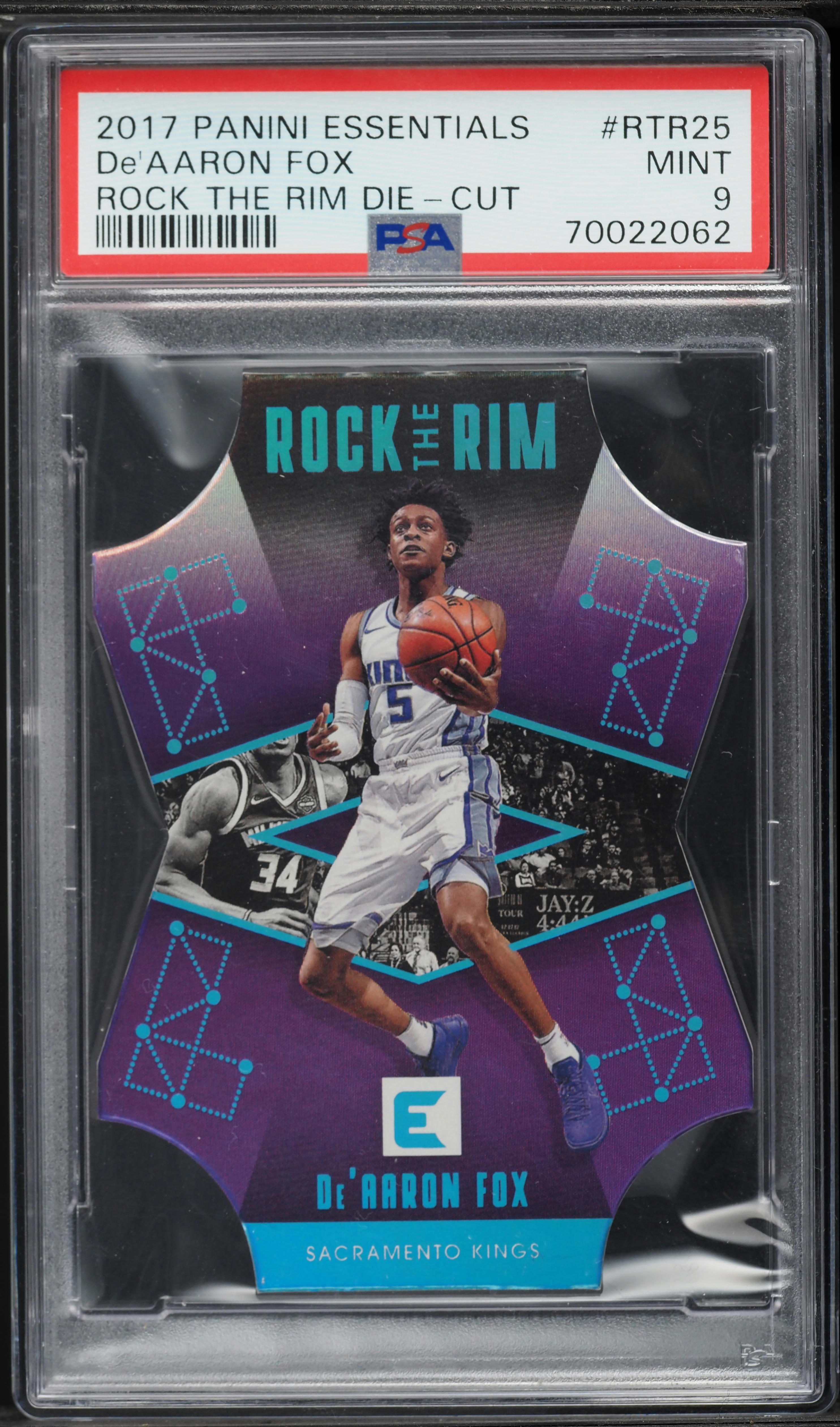 2017 Panini Essentials Rock The Rim Die-Cut De' Aaron Fox #RTR25