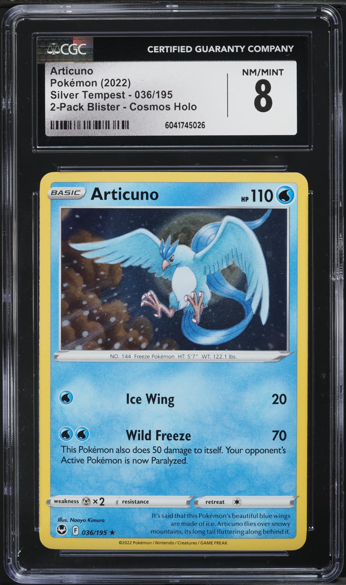 2022 Pokemon Sword & Shield Promo Silver Tempest Cosmos Holo Articuno #036 CGC 8 NM-MT