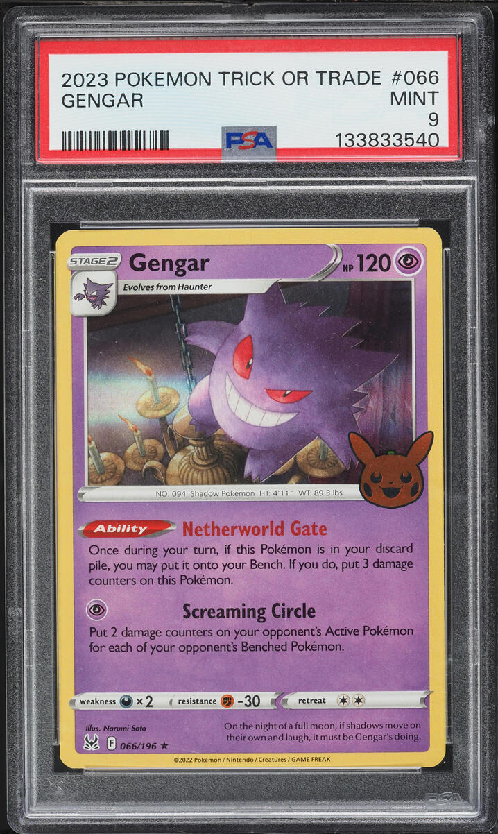 2023 Pokemon Scarlet & Violet Trick Or Trade Gengar #66 PSA 9 MINT