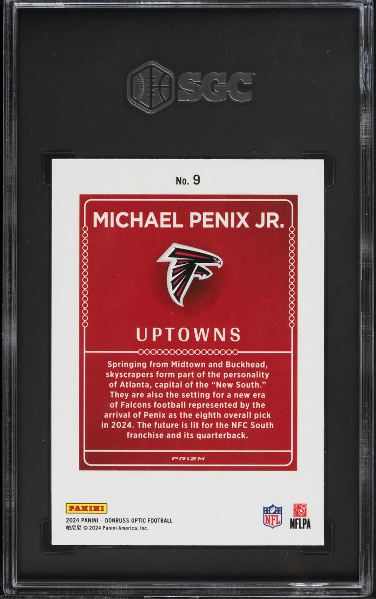 2024 Donruss Optic Uptowns Michael Penix Jr. ROOKIE #9 SGC 9.5 MINT+