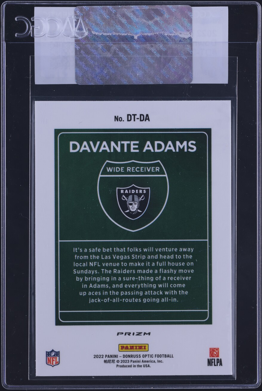 2022 Donruss Optic Downtown Davante Adams #DT-DA CGC AUTH