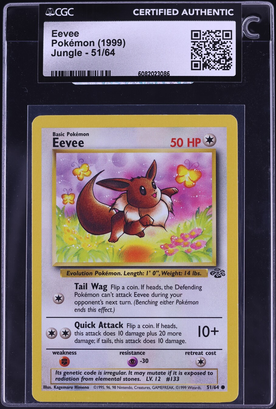 1999 Pokemon Jungle Eevee #51 CGC AUTH