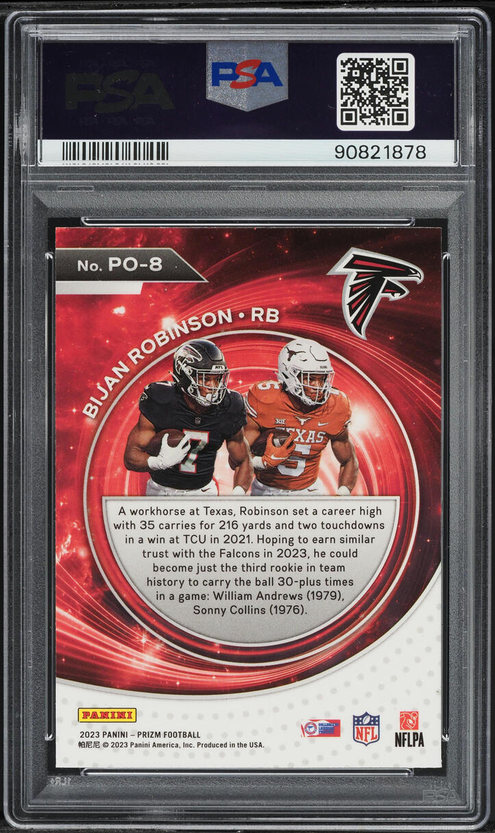 2023 Panini Prizm Portals Bijan Robinson ROOKIE #PO-8 PSA 10 GEM MINT