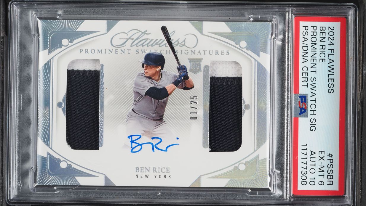 2024 Panini Flawless Prominent Ben Rice ROOKIE PATCH AUTO DNA 10 1/25 #PSS-BR PSA 6 EXMT