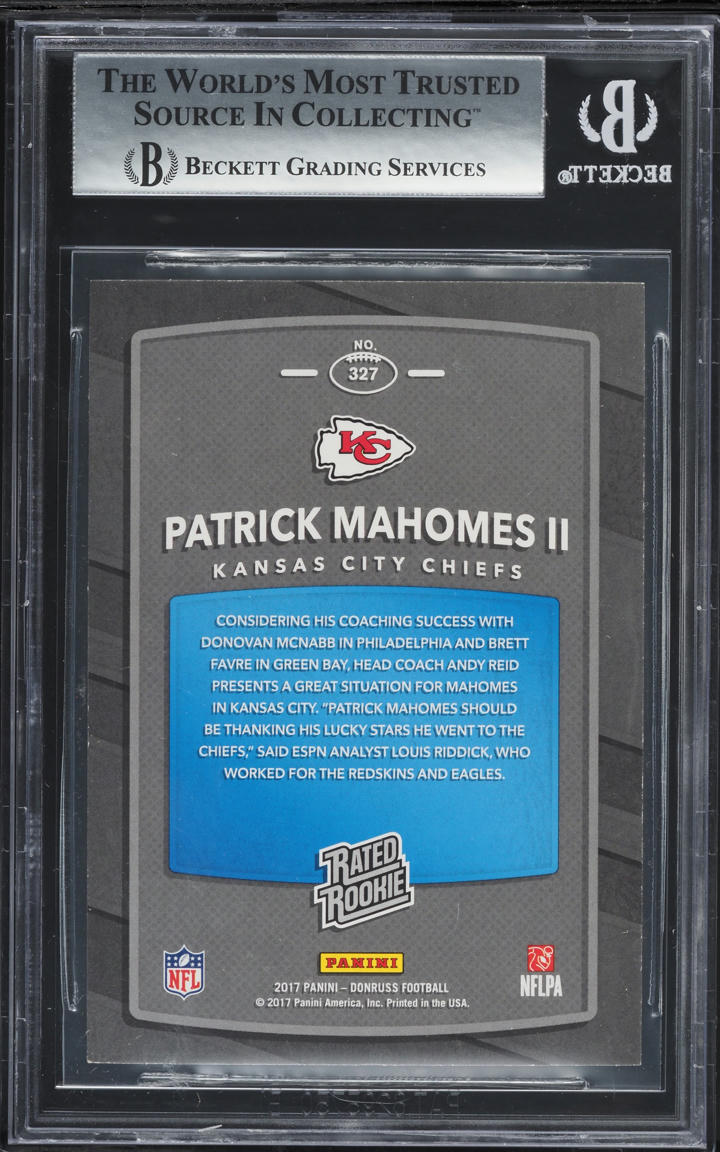 2017 Donruss Press Proof Red Patrick Mahomes II ROOKIE #327 BGS 8.5 NM-MT+