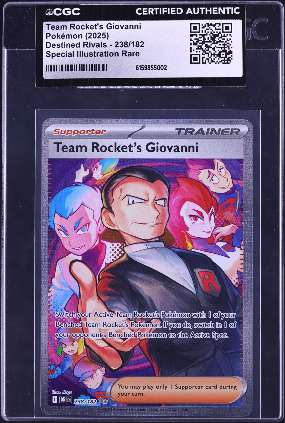 2025 Pokemon Scarlet & Violet Destined Rivals SIR Team Rocket's Giovanni #238 CGC AUTH