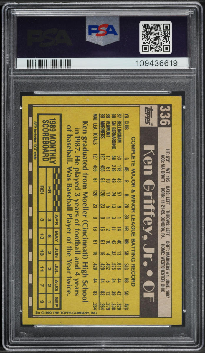 1990 Topps Ken Griffey Jr. #336 PSA 7 NRMT