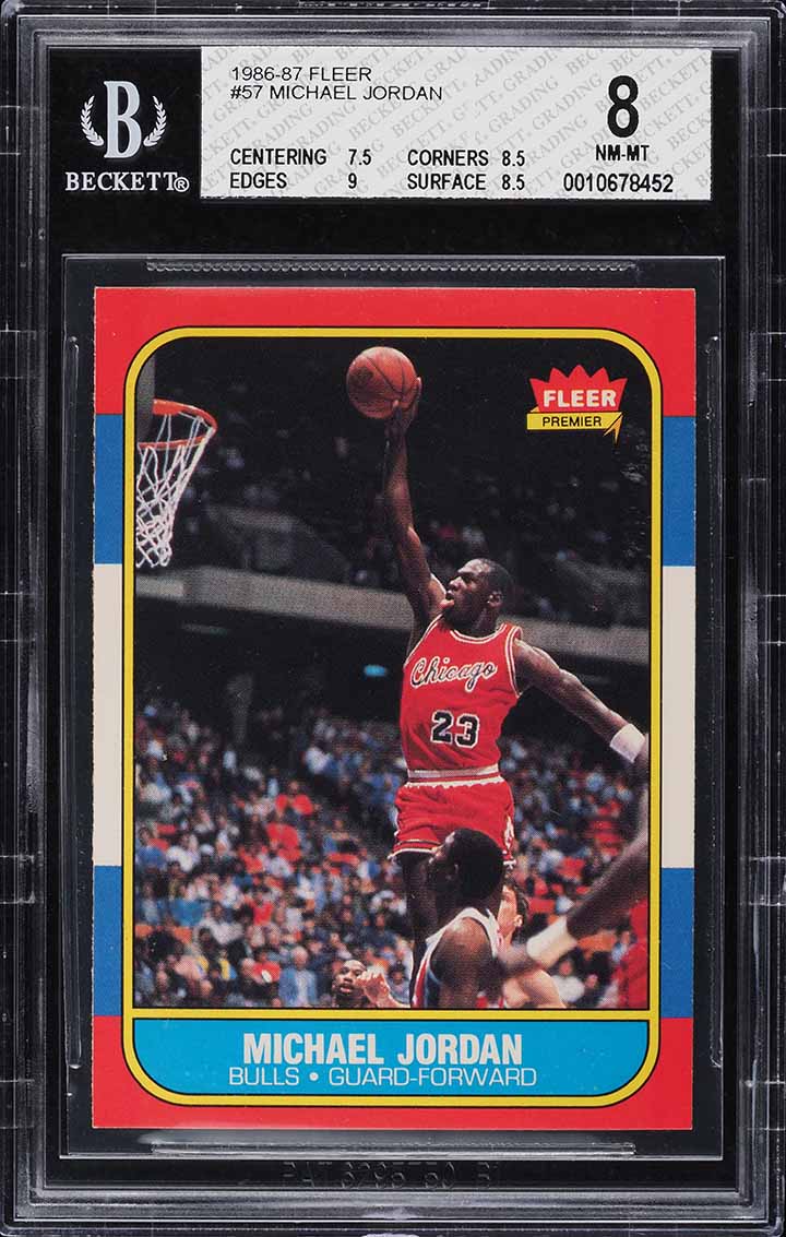1986 Fleer Basketball Michael Jordan ROOKIE #57 BGS 8 NM-MT
