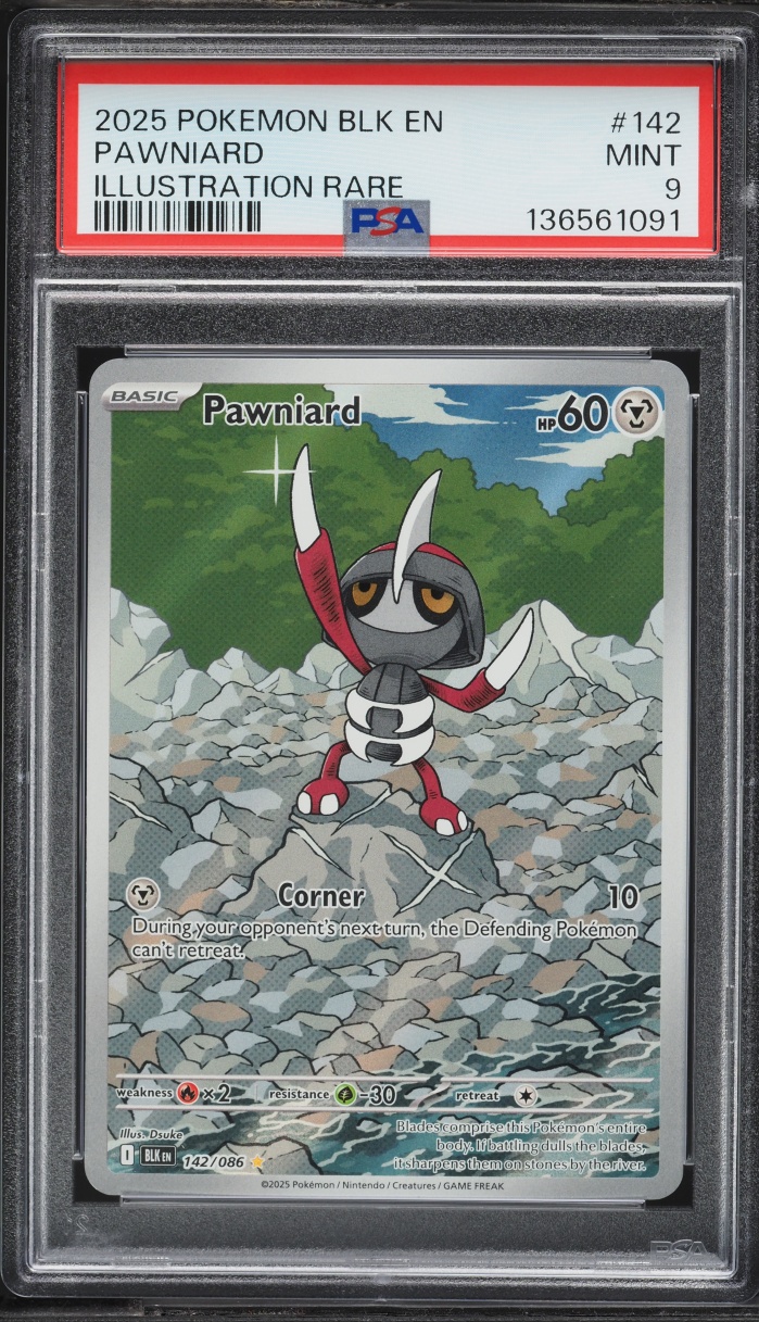 2025 Pokemon Scarlet & Violet Black Bolt IR Pawniard #142 PSA 9 MINT