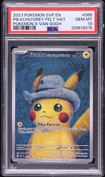2023 Pokemon SV Promo Van Gogh Full Art Pikachu With Grey Felt Hat #85 PSA 10 GEM MINT