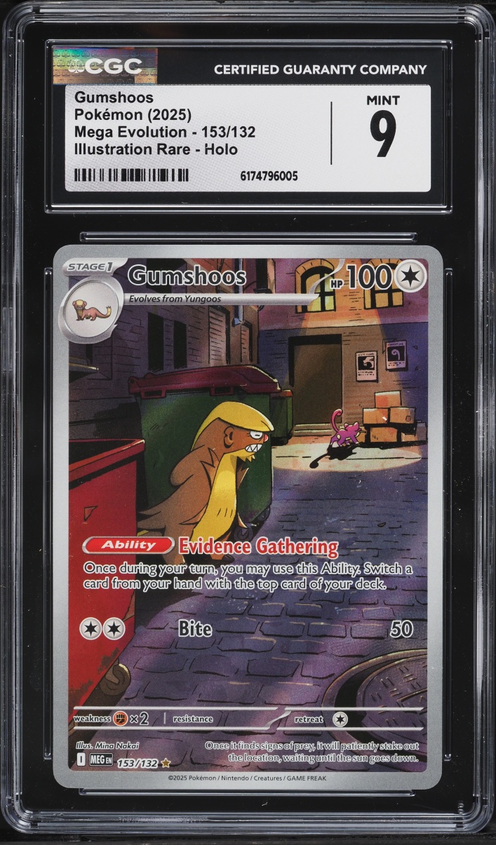 2025 Pokemon Mega Evolution IR Gumshoos #153 CGC 9 MINT