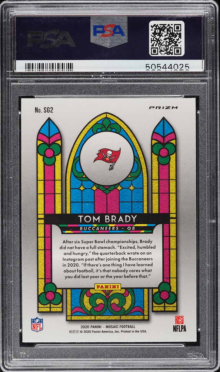 2020 Panini Mosaic Stained Glass Tom Brady #SG2 PSA 10 GEM MINT