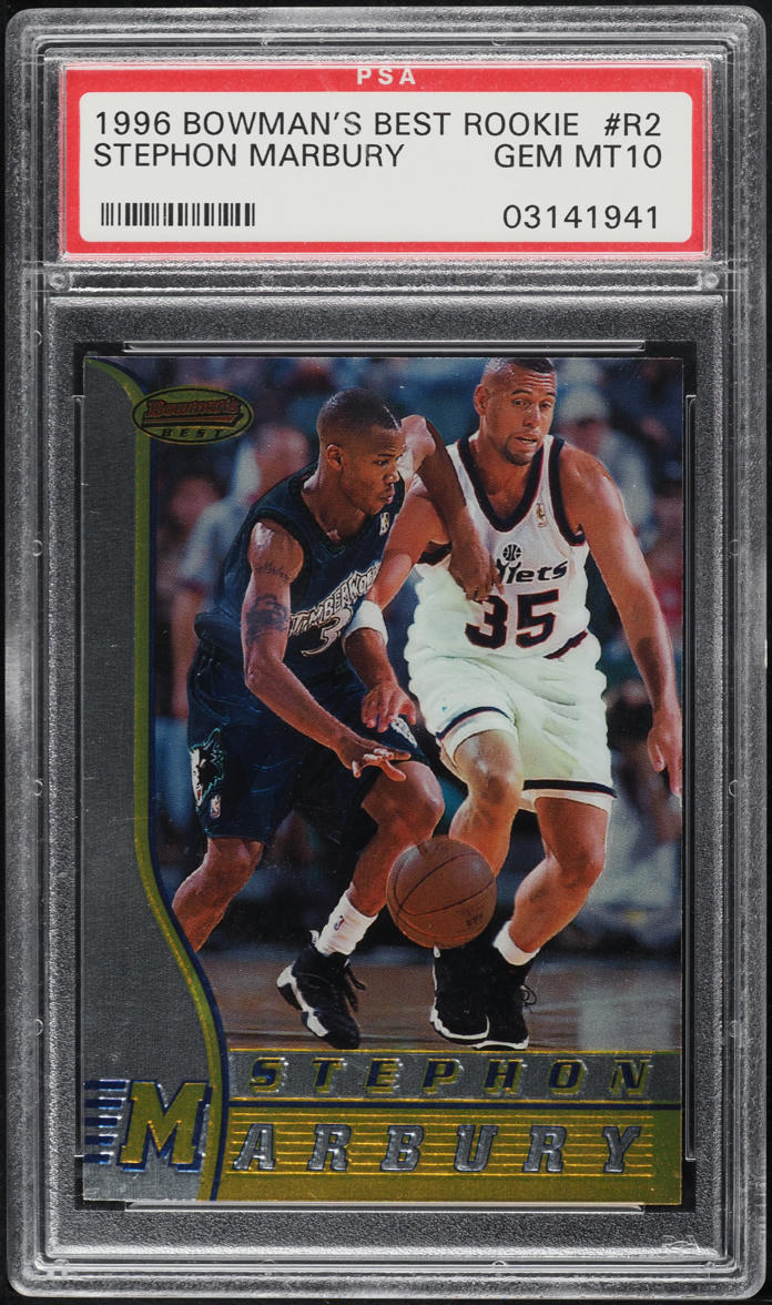 1996 Bowman's Best Stephon Marbury ROOKIE #R2 PSA 10 GEM MINT