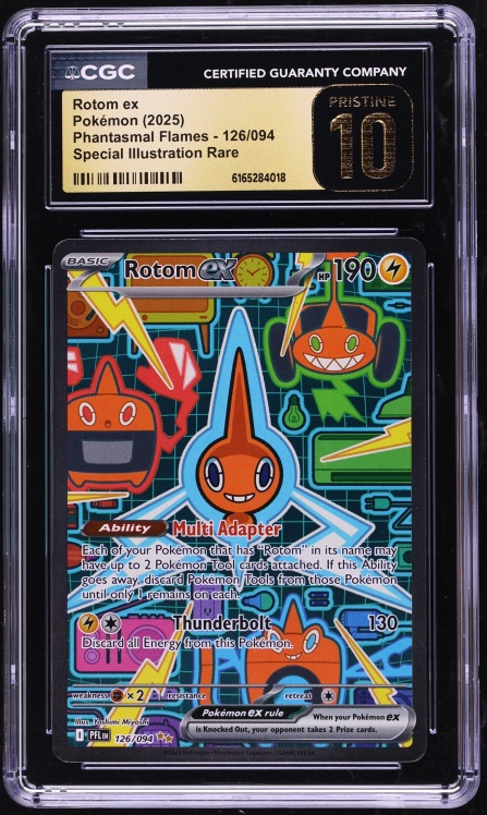2025 Pokemon Mega Evolution Phantasmal Flames SIR Rotom Ex #126 CGC 10 PRISTINE