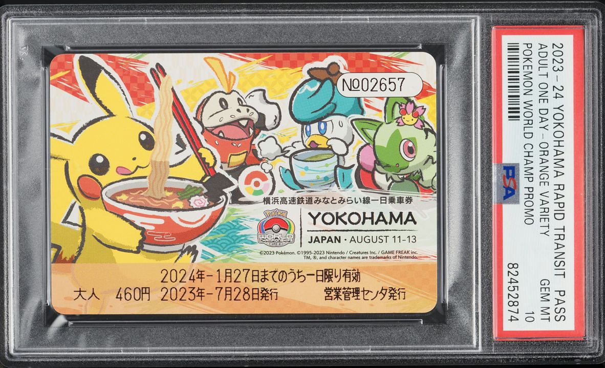 2023 Pokemon Japanese Yokohama Rapid Transit-Pass World Promo Orange PSA 10 GEM