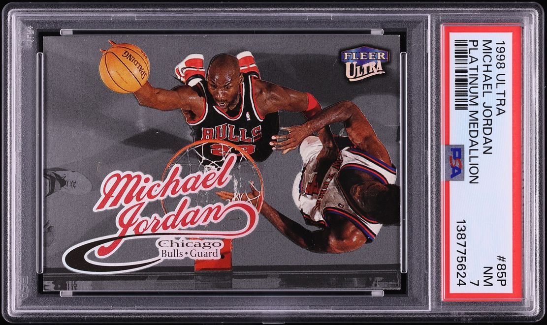 1998 Ultra Platinum Medallion Michael Jordan /99 #85P PSA 7 NRMT - Photo 1