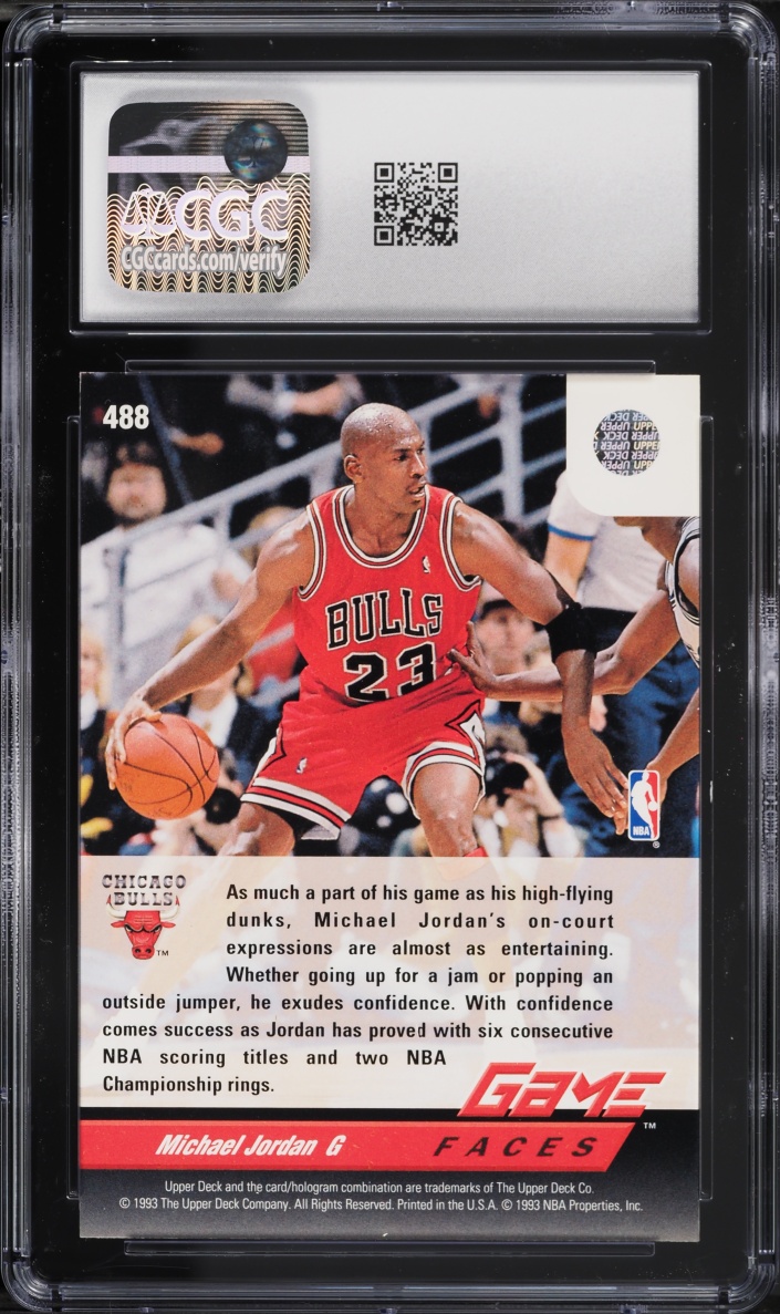 1992 Upper Deck Game Faces Michael Jordan #488 CGC 9.5 MINT+