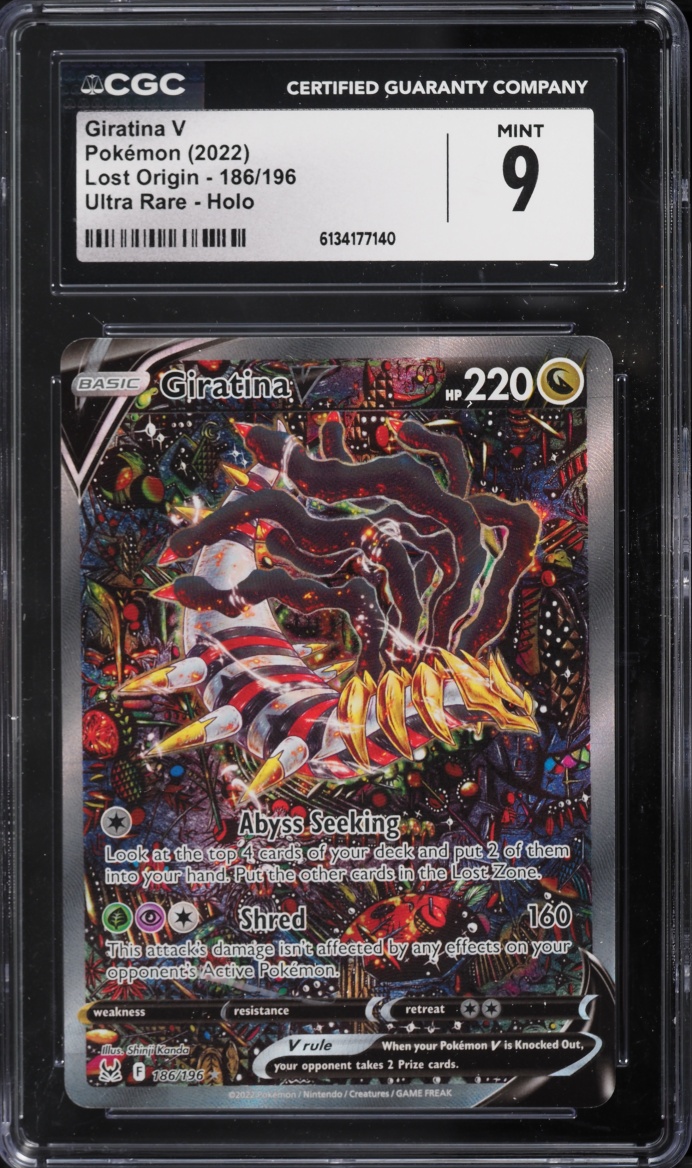 2022 Pokemon Sword & Shield Lost Origin Alt Art Giratina V #186 CGC 9 MINT