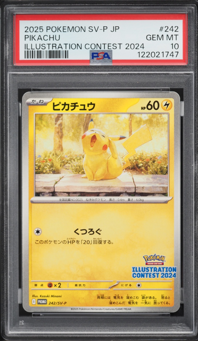 2025 Pokemon Japanese Scarlet & Violet Promo Illustration Contest Pikachu #242 PSA 10 GEM MINT