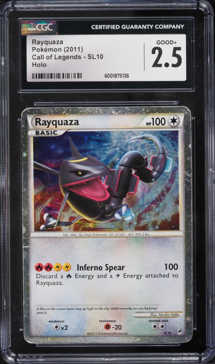 2011 Pokemon Call Of Legends Holo Rayquaza #SL10 CGC 2.5 GD+