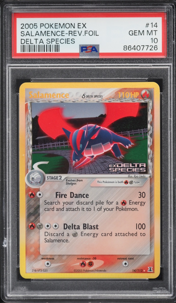 2005 Pokemon EX Delta Species Reverse Holo Salamence #14 PSA 10 GEM MINT