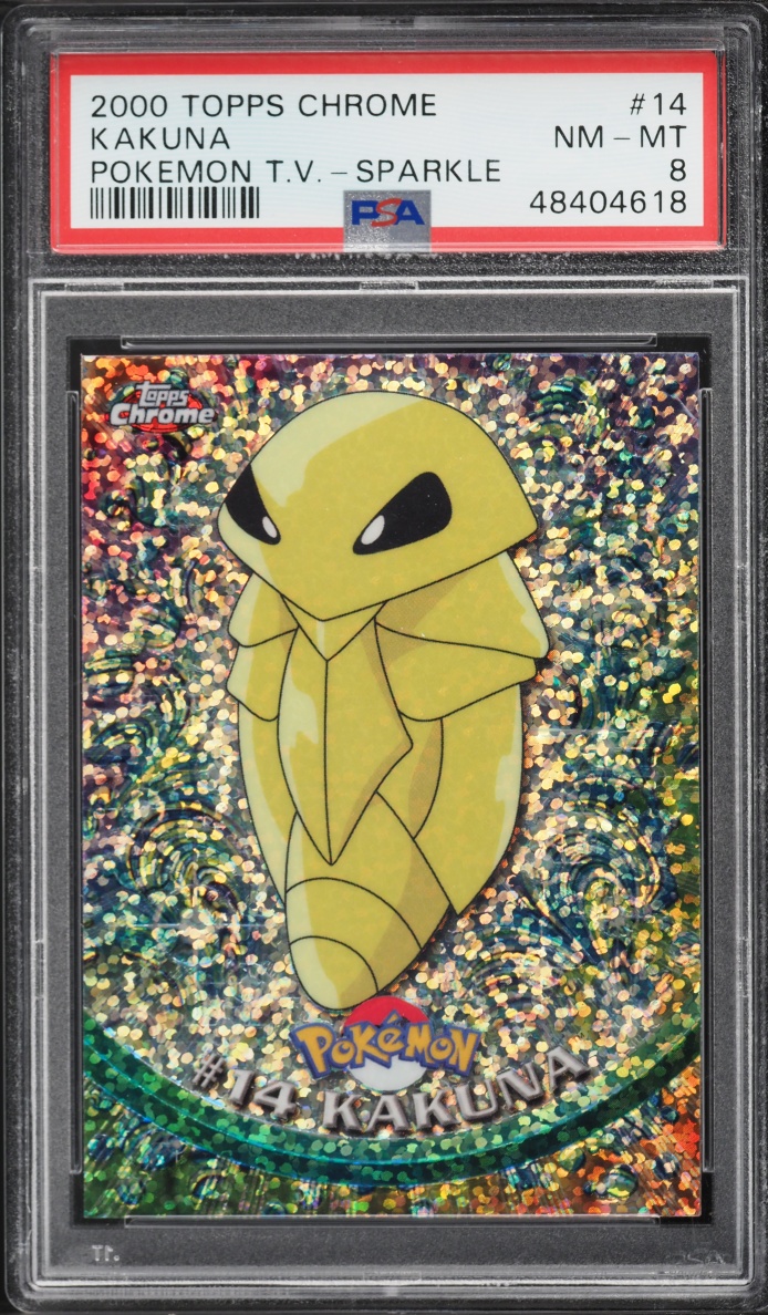2000 Topps Chrome Pokemon Series 1 Sparkle Kakuna #14 PSA 8 NM-MT