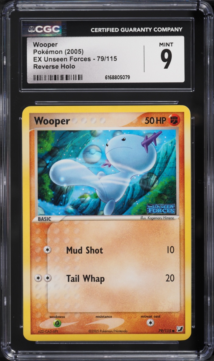 2005 Pokemon EX Unseen Forces Reverse Holo Wooper #79 CGC 9 MINT
