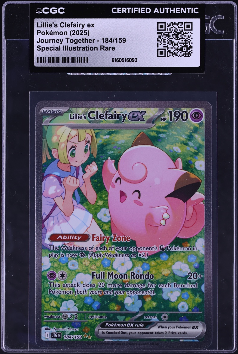 2025 Pokemon Scarlet & Violet Journey Together SIR Lillie's Clefairy ex #184 CGC AUTH