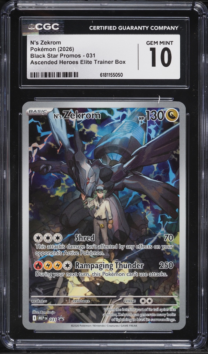 2026 Pokemon Mega Evolution Promo Ascended Heroes ETB Full Art N's Zekrom #31 CGC 10 GEM MINT
