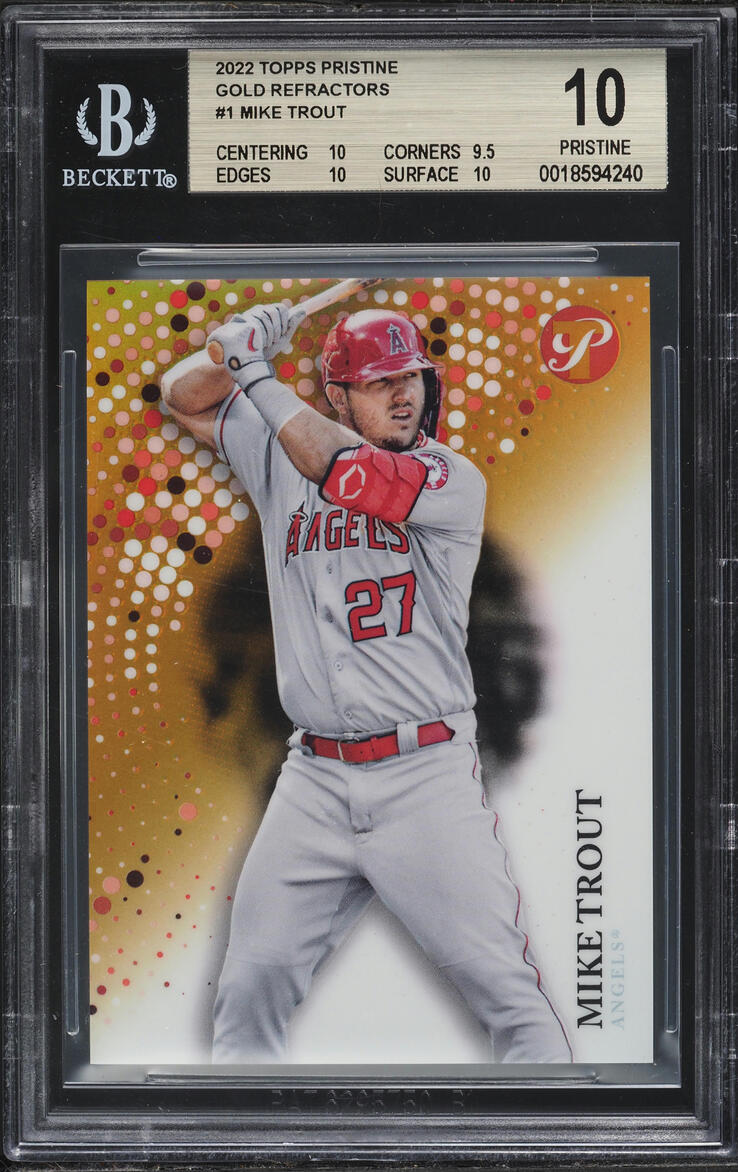 2022 Topps Pristine Gold Refractor Mike Trout /50 #1 BGS 10 PRISTINE