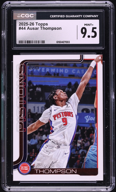 2025 Topps Basketball Ausar Thompson #44 CGC 9.5 MINT+