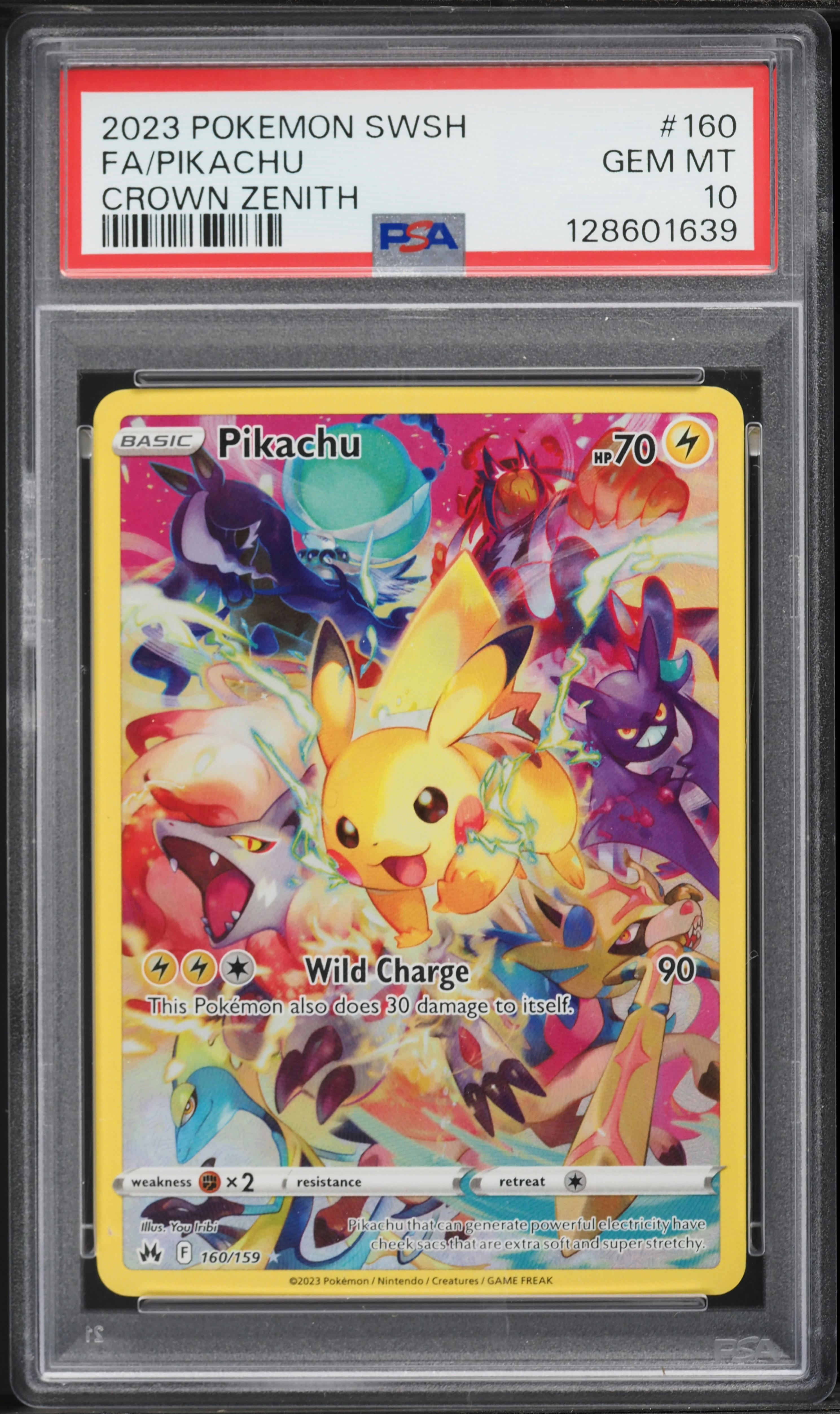 2023 Pokemon Sword & Shield Crown Zenith Full Art Pikachu #160 PSA 10 GEM MINT