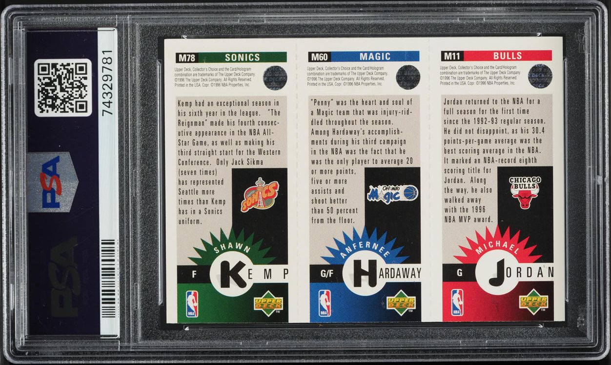 1996 Collector's Choice International German Mini Michael Jordan Shawn Kemp Hardaway PSA 6 EXMT