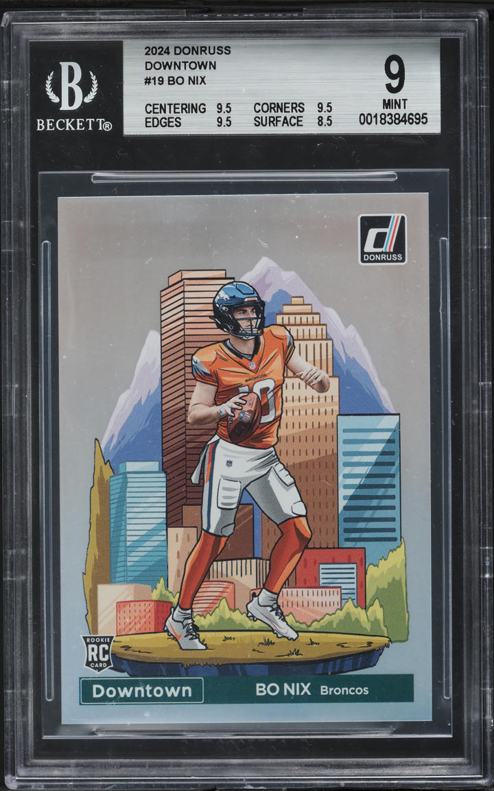 2024 Donruss Downtown! Bo Nix ROOKIE #19 BGS 9 MINT