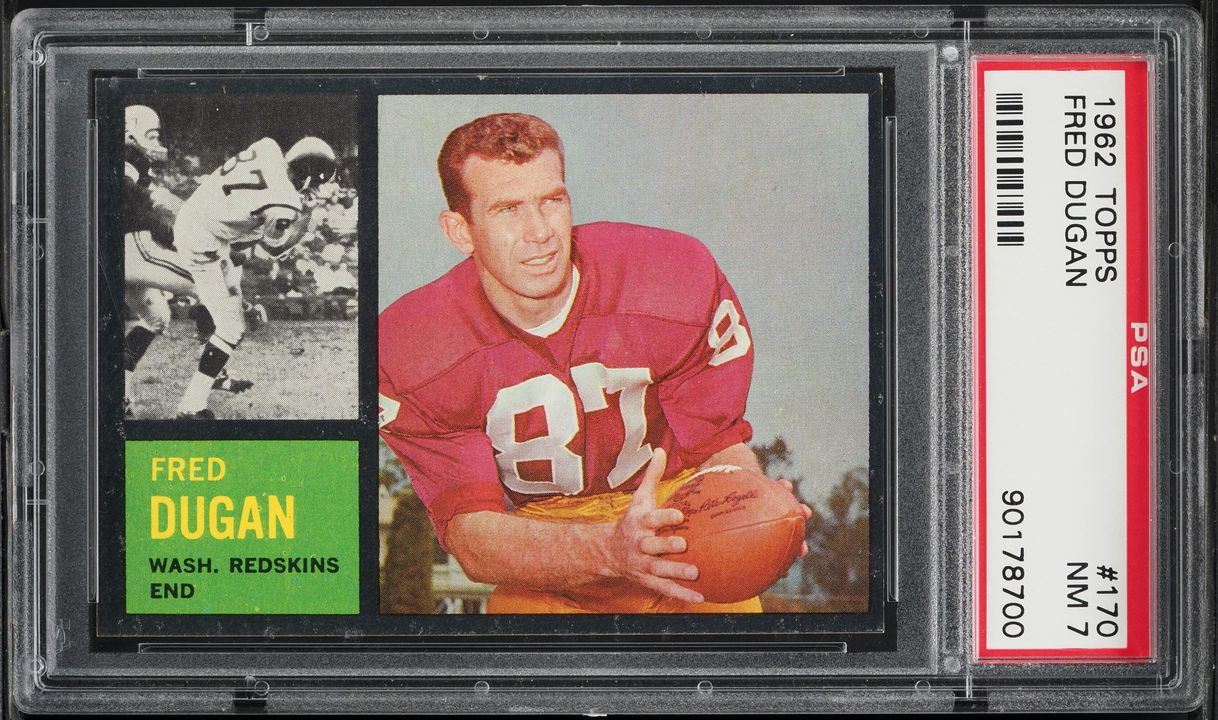 1962 Topps Football Fred Dugan #170 PSA 7 NRMT