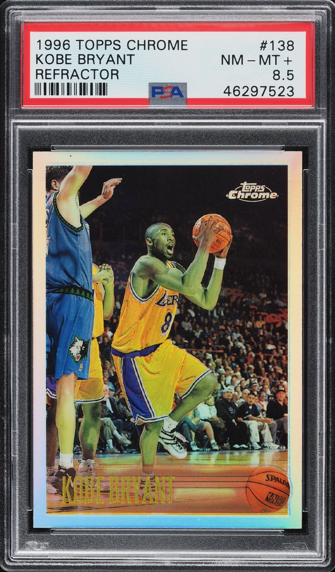 1996 Topps Chrome Refractor Kobe Bryant ROOKIE #138 PSA 8.5 NM-MT+