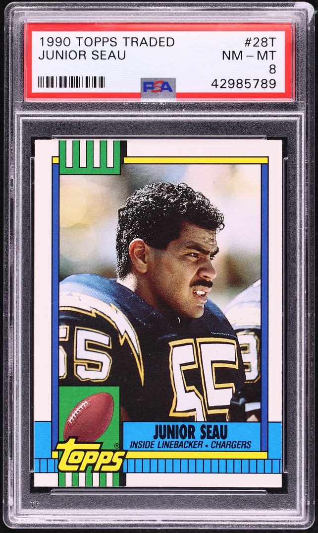 1990 Topps Traded Junior Seau ROOKIE #28T PSA 8 NM-MT