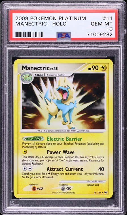 2009 Pokemon Platinum Holo Manectric #11 PSA 10 GEM MINT