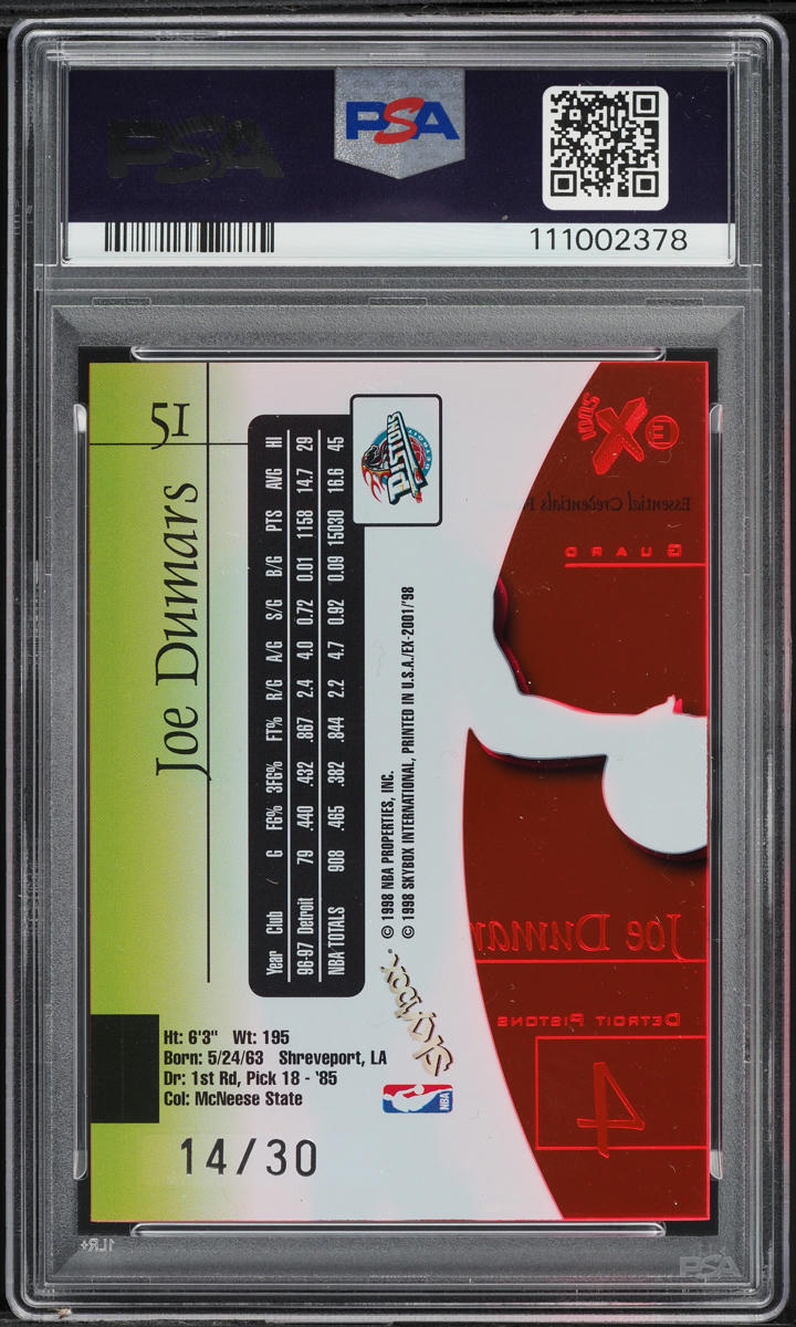 1997 Skybox E-X 2001 Essential Credentials Future Joe Dumars