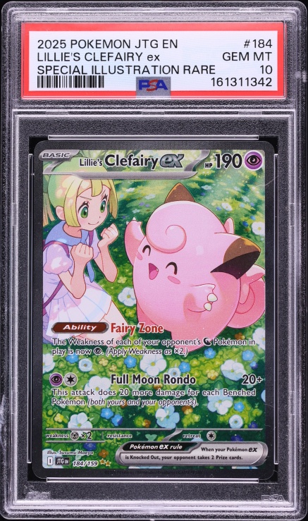 2025 Pokemon Scarlet & Violet Journey Together SIR Lillie's Clefairy EX #184 PSA 10 GEM MINT