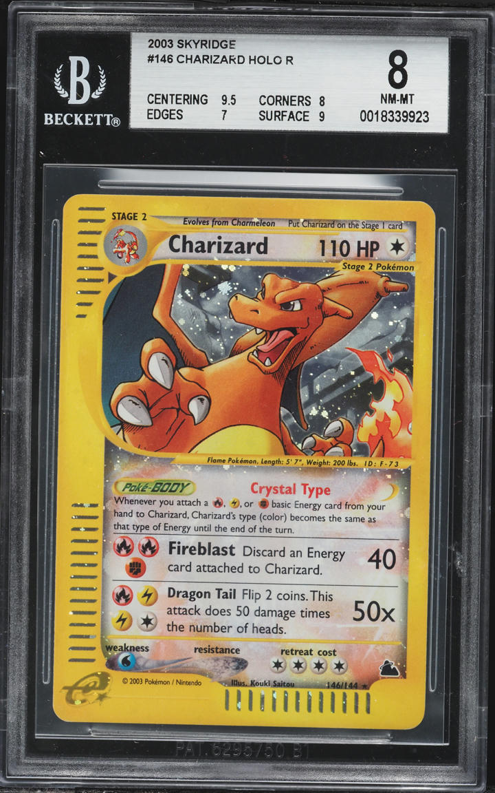 2003 Pokemon Skyridge Holo Crystal Charizard #146 BGS 8 NM-MT
