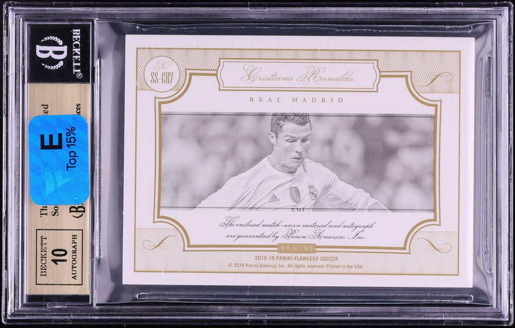 2015 Panini Flawless Sole Of The Game Ruby Cristiano Ronaldo RELIC AUTO /15 #SS-CR7 BGS 9.5 GEM